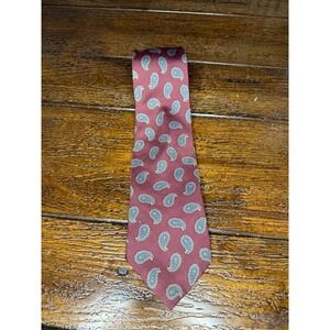 Oscar de la Renta Couture Paisley Necktie Burgundy Blue Men's Formal